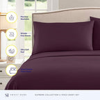 Twin Sheets - Breathable Luxury Sheets with Full Elastic & Secure Corner Straps Built In - 1800 Supreme Collection Extra Soft Deep Pocket Bedding Set, Sheet Set, Twin, Purple
