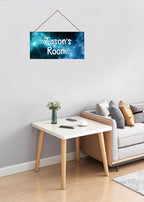 Personalized Sign Outer Space Room Décor Kds Room Decor, Universe Theme Little Man Cave Decor for Nursery, Blue Sky Nursery Decor for Toddler Baby Boys Bedroom