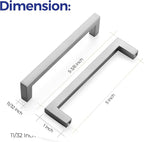 Ravinte 20 Pack Solid 5 Inch Center to Center Slim Square Bar Drawer Handles - Cabinet Hardware Brushed Nickel Pulls for Kitchen and Drawers