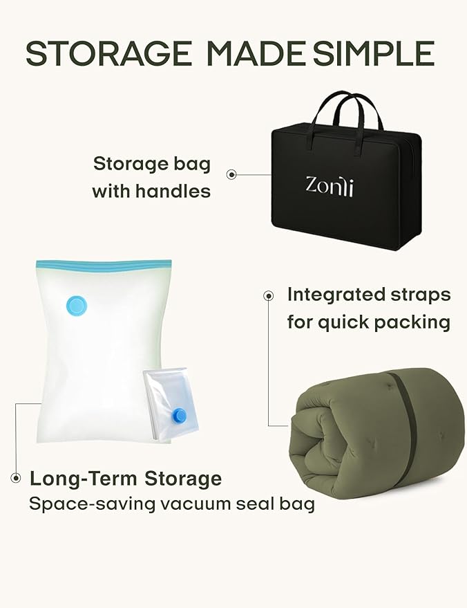ZonLi Japanese Floor Futon Mattress Queen Size 80"x 60", 100% Cotton Cover 2.5'' Thicken Tatami Mattress, Foldable Sleeping Pad, Portable Dormitory Tatami Mat, Roll Up Floor Lounger Bed for Adult