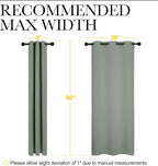 NICETOWN Patio Glass Door Blackout Curtains for Bedroom/Living Room, Privacy Panel Drapes for Dining Room and Guest Room (Greyish Green, 42 inches Wide x 90 inches Long, 1 Pair)