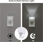 DEWENWILS Plug in LED Night Light with Light Sensor, Dusk to Dawn, Kids Nightlight for Nursery, Bathroom, Hallway, Bedroom, Cool White Light, Flat Clear Design, UL Listed, 4 Pack