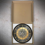 Triple Horn of Odin Decorative Wall Clock with Metal Frame, 12 Inch Viking Decor Nordic Sign Clock Scandinavic Mythology Celtic Rune Norse Pagan Clock Silent Movement Viking Gifts for Men