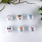 6pcs 1.5" 6Pack Cute Safari Animal Ceramics Kids Cabinet Furniture Nursery Cabinet Dresser Drawer Knobs and Door Pulls