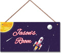 Personalized Airship Sign Funny Aerospace Themed For Kids Room Door Decor,Custom Name Universe Wall Decor Decorative Plate for Nursery Girls Room Boys Bedroom Baby Children