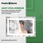 LED Vanity Bathroom Mirror 30 x 20 in. Wall Mounted, Dimmable, Lighted, Anti-Fog Mirror – Modern, Frameless Design