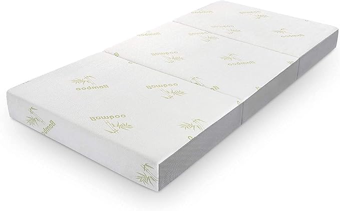 Inofia 6 Inch Folding Mattress, Trifold Memory Foam RV Mattress with Ultra Soft Removable Cover, Foldable & Portable for Camper/Truck/Trailer/Guest Bed, Short Queen Size (74" x 60" x 6")