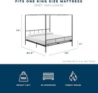 Novogratz Marion Canopy Bed, King, Black