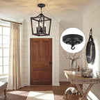 Light Canopy Kit, 5IN Chandelier Kit with Hook, Matte Black Ceiling Metal Canopy for Pendant Light, Grow Light, Plant, Max Load 33LBS