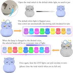 Owl Night Light for Kids, Rechargeable LED Bedside Lamp for Children, 9 Changing Color Silicone Nursery Lamp for Breastfeeding, Eyes Caring, Tap Adjustable Brightness & Colors