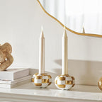 WDS WONDROUS Fall Pumpkin Candle Holder Set White & Gold Thanksgiving Decorations Halloween – 2PCS Checkered Pumpkin Candlestick Holders Decor – Taper Candle Holders, Autumn Table Centerpieces Decor
