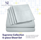 Cal King Size Bed Sheets - 6 Piece 1500 Supreme Collection Fine Brushed Microfiber Deep Pocket California King Sheet Set Bedding - 2 Extra Pillow Cases, Great Value, California King, Porclain Blue