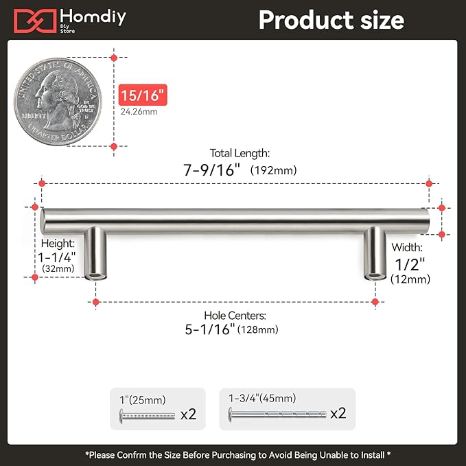 homdiy Brushed Nickel Cabinet Pulls 40 Pack Cabinet Handles Cabinet Pulls 5in(128mm) Hole Center Stainless Steel Drawer Pulls Kitchen Modern Euro Style Dresser Drawers