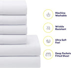 King Size Comforter Set with Sheets - 7-Piece Bedding Collection - 1 Comforter, 1 Fitted Sheet, 1 Flat, 4 Pillowcases - Deep Pocket - Soft & Breathable Premium Quality - Ideal for All Seasons, White