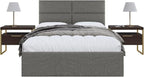 Vänt Upholstered Wall Panels - Queen/Full Size Wall Mounted Headboards - Boucle Grey - Set of 4 Panels (Each Individual Panel 30"x11.5")
