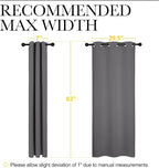 NICETOWN Grey Blackout Curtain Panels for Bedroom, Thermal Insulated Grommet Top Blackout Draperies and Drapes (2 Panels, W34 x L63 inches, Grey)