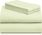 LuxClub 4 PC Sheet Set Bed Sheets Deep Pockets 16" Eco Friendly Wrinkle Free Cooling Machine Washable Hotel Bedding Silky Soft - Sage Green Full