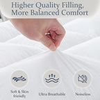 WhatsBedding 5 Inch Memory Foam Mattress Topper King for Pressure Relief, 100% Cotton Cover, Comfort Supportive Pillow Top Mattress Topper, 2000GSM Fluffy Shredded Memory Foam Filled