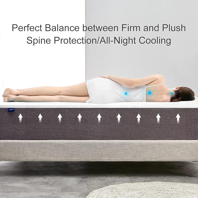 Molblly Queen Mattress 10 Inch Memory Foam Mattress in a Box,Breathable Bed Comfortable Mattress for Cooler Sleep Supportive & Pressure Relief, Queen Size, 60" X 80" X 10"