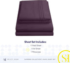 Twin XL Sheets - Breathable Luxury Sheets with Full Elastic & Secure Corner Straps Built In - 1800 Supreme Collection Extra Soft Deep Pocket Bedding Set, Sheet Set, Twin XL, Purple