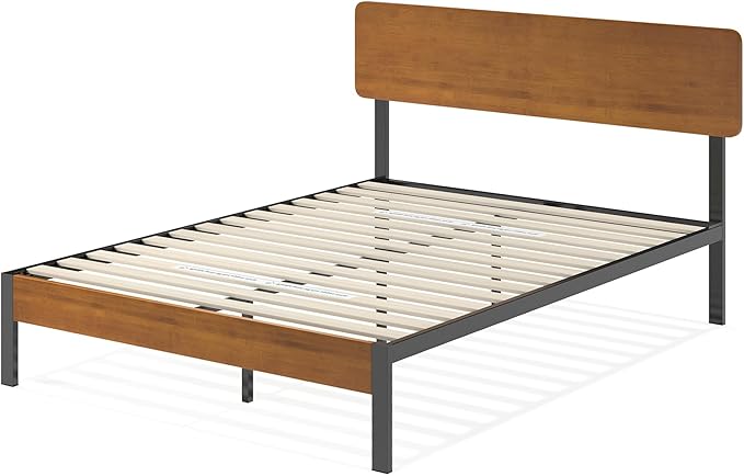 ZINUS Olivia Metal and Bamboo Platform Bed Frame, No Box Spring Needed, Wood Slat Support, Easy Assembly, Full