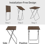 Garden 4 you 25In Portable Folding TV Tray Table on Bed & Sofa,TV Dinner Tray with Sturdy MDF,Portable Table with No Assembly Required （Walnut,1PC）