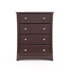 Storkcraft Crescent 4 Drawer Chest (Espresso) – GREENGUARD Gold Certified, Easy-to-Match Chest of Drawers for Nursery and Kids Bedroom, Dresser Organizer for Children’s Bedroom