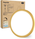 hepside 1Pack Dimmable Flush Mount Ceiling Light Fixture Golden, 3CCT Selectable 3000/4000/6500K Ceiling Lamp, 7.5INCH 15W 1500LM Low Profile Light for Bedroom, Kitchen, Bathroom, Hallway