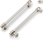 10 Pack 6-1/4" Hole Center(160mm) Brushed Satin Nickel Kitchen Cabinet Handles Knurled Cabinet Pulls Silver Drawer Pulls Kitchen Cabinet Hardware
