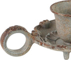 NIKKY HOME Mini Taper Candle Holders Set of 2, Rustic Metal Candlestick for Table Centerpieces, Wedding Decor and Dinner Party, Grey