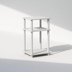 Furinno JUST Side Table, 3-Tier End Table, Open Shelves Night Stand, Bedside Table, Toolless Assembly, for Living Room, Bedroom, Bathroom, White