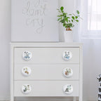 8Pack1.5 Ceramic Unique Cabinet Knob Blue Bear with Flowers Number Safari Animal Kids Room Wardrobe Dresser Drawer Knobs Handle Pulls