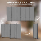 RANTILA 6 Panel Room Divider, 6 FT Folding Privacy Screen with Wide Feet, Freestanding Partition for Room Separation, Portable Room Divider Panel, 133" W x 71" H, Grey