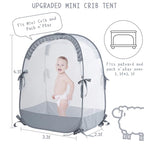 Pack N Play Tent, Baby Pop Up Crib Tent to Keep Baby in, Crib Net for Pack and Plays, Mini Cribs & Play Yards (39.6" L x 27.6" W x 49.2" H)