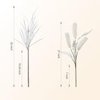 7 PCS Artificial Fall Stem Fake Plants, 26 in Fake Leaves Autumn Greenery Branches White Flowers Faux Foliage DIY Stems for Vase Thanksgiving Home Kitchen Office Indoor Centerpiece Table Decoration
