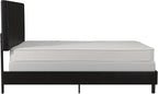 DHP Janford Upholstered Bed, Black Faux Leather, Queen