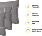 King Size Bed Sheets - 6 Piece 1500 Supreme Collection Fine Brushed Microfiber Deep Pocket King Sheet Set Bedding - 2 Extra Pillow Cases, Great Value, King, Window Pane Gray