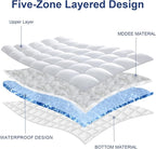 CYMULA Super Queen Mattress Topper Waterproof, Cooling Pillow Top Mattress Topper, Extra Thick Mattress Pad Cover with 8-21 Inch Pockets, Plush Down Alternative Fill Mattress Protector
