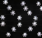 Solar Christmas Snowflake String Lights 36ft 60 LED 8 Modes Solar Fairy Outdoor Waterproof Powered String Lights for Garden Patio Yard Home Christmas Tree Parties(White-Snowflake-60LED)