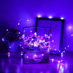 YKB 6 Pack Purple Fairy String Lights Battery Operated Fairy Lights Starry String Lights on 3.3ft/1m Silvery Copper Wire DIY Christmas Decoration Costume Wedding Party Halloween Easter