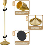 Brass Gold Metal Taper Candle Holder, Vintage Candlestick Holders, Candle Sticks Holder Decor for Wedding Wedding, Dinning, Party, Fits 3/4 inch Thick Candle&Led Candles (Set of 6 Pcs)