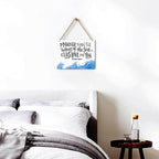 Inspirational Nautical Decor Mightier Than The Waves of The Sea Psalm 93:4 Scripture Wooden Hanging Sign Christian Gift for Baby Kids Girl Boy Nursery Teen Room Bible Verse Wall Art 10 x 8 Inches