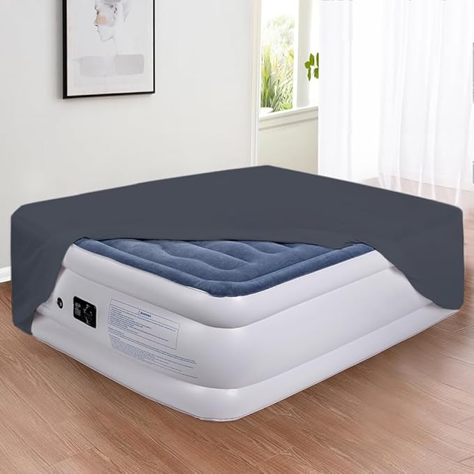 Bedecor Air Bed Sheets for Mattress Cover Removable Bed and Elastic Band Super Soft and Breathable & Deep up to 21" Black Twin