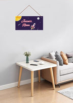 Personalized Airship Sign Funny Aerospace Themed For Kids Room Door Decor,Custom Name Universe Wall Decor Decorative Plate for Nursery Girls Room Boys Bedroom Baby Children