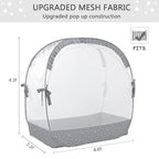 Pop Up Baby Crib Tent, Crib Net Canopy to Keep Baby in, Crib Mosquito Net with Viewing Window, Soft Mesh Cover & Pop Up Structure
