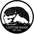 Custom Hedgehog Metal Sign, Personalized Hedgehog Metal Wall Art,Hedgehog Lovers Gift Metal Kid Room Decor,Personalized Hedgehog Lover Name Sign,Kid Nursery Decoration (Style A)