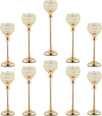 VINCIGANT Candle Holders for Tea Lights Wedding Table,Gold Crystal Candle Holders Candle Stick Holder Rhinestone Decorative Tray for Party Thanksgiving Gift