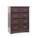 Storkcraft Brookside 4 Drawer Dresser (Espresso) – GREENGUARD Gold Certified, Dresser For Nursery