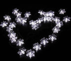 Solar Christmas String Lights Outdoor Waterproof 30 LED 20Feet Solar Snowflake Christmas Fairy Lights Decorations with 8 Lighting Modes for Garden Patio Yard Porch Wedding Party Decor(White)
