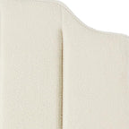 24KF Cream Teddy Fabric Tufted King Upholstered Headboard, Modern Vertical Channel Design California King Headboard with Stepped Silhouette Top Edge,6026-K-Teddy Cream